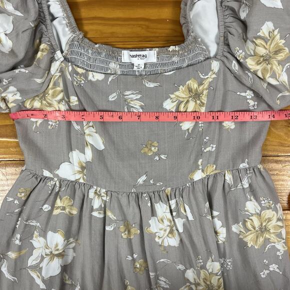 Babydoll Puff Sleeve Floral Dress Sz S Cottagecore Milkmaid USA Hashtag In Trend - Picture 5 of 16